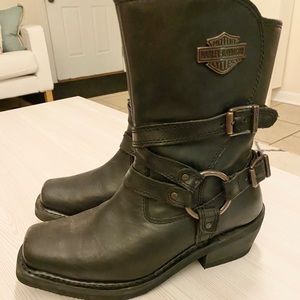 Leather Harley Davidson riding boots